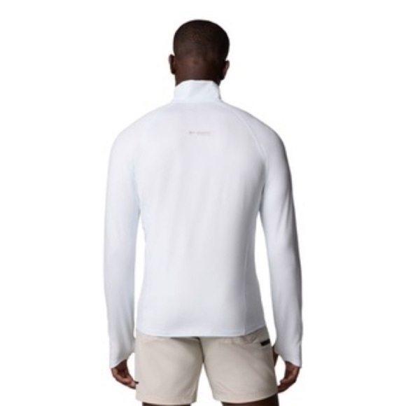 [L]Columbia white Men's Long-Sleeve Half-Zip Shirt Omni Heat Baselayer - Picture 2 of 12